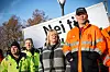 GODT OPPMØTE: Leder Jane B. Sæthre i Jernbaneforbundet deltok i markeringen foran Stortinget sammen med et par hundre verkstedarbeidere fra Drammen og Oslo.