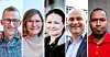 5 KANDIDATER: (Fra venstre:) Christopher Beckham, Elisabeth Sundset, Lena Reitan, Bjørn Mietinen og Fawsi Adem