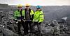 OPTIMISME: Fv. operatør i Sydvaranger AS, Anders Hauffen Larsen, ny tillitsvalgt i Nordens Klippe Dan-Jimi Trøite og Henning Bråten organisasjonsarbeider i avdeling 9 Nord, ser fram til aktivitet i dagbruddet i Bjørnevatn.