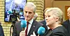 Jonas Gahr Støre og Erna Solberg er uenige om hvordan oljefondet skal brukes politisk.