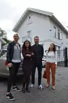 Arbeiderparti-besøk i fengselet i Sandefjord. Fra venstre: Maria Aasen Svensrud, 2. stortingskandidat fra Vestfold, Hadia Tajik, Ap-nestleder,Tommy Fredriksen, sentralstyremedlem i NFF og Lozan Balisany, 3. stortingskandidat fra Vestfold.