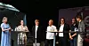 PANEL: DSB-direktør Elisabeth Aarsæther (f.v.), NTL-leder Kjersti Barsok, Fagforbundet-leder Mette Nord, Fellesforbundet-leder Jørn Eggum, leder Hans Sande i Sjøoffisersforbundet, NOF-leder Torbjørn Bongo og administrerende direktør Bernt G. Apeland i Virke diskuterte totalberedskap på et arrangement på Arendalsuka mandag.