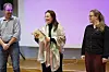 Ingeborg Malterud fra NHO Service og Handel (i midten) sammen med Brede Edvardsen og Naemy Trandum Aasen fra Norsk Arbeidsmandsforbund.