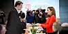 Slik så det ut da Hans-Christian Gabrielsen og Kristin Skogen Lund innledet forhandlingene mellom LO og NHO mandag 12. mars.