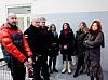 DEN ENE PARTEN:  Representantene fra HK og de streikende medlemmene ved Design Forum var den eneste parten som møtte til mekling. Fra venstre: Oddvar Støylen, Kjetil Neskvern, Robert Blejder, Vibecke Hertzberg, Helene Wiik Olstad, Oda Regine Næristorp og Trine Lise Sundnes.