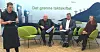 PANELSAMTALE: Are Tomasgard og Gjermund Løyning i panelsamtale med Statnett-sjef Hilde Tonne (t.h.). T.v. Martha Hagerup Nilson, kommunikasjonsdirektør i Statnett.