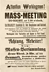 En engelsk-tysk flyer fra 4.mai 1886 varsler om at opptøyer er i vente.