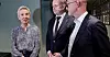 LO-leder Peggy Hessen Følsvik (t.v.) ble enig med NHO-sjef Ole Erik Almlid (t.h.) om årets sentrale lønnsoppgjør. I midten Riksmekler Mats Ruland.