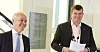 Finansminister Jan Tore Sanner (t.v.) vil forlenge perioden med lønnstilskudd. Det er LO-leder Hans-Christian Gabrielsen glad for.