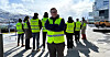 Streikevakter utenfor The Edge Tromsø. Torleif Nordbakk  i front.