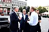 KLARE FOR TALE: Ola Elvestuen, Nils Kristain NAkstad og Stig Morten Nilsen like før pressekonferansen.