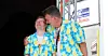 Marius Kristiansen og Kjell Grinden har vært  konferansierer på Morodalfestivalen i mange år. Her er de ikledd konferansier-dressene.