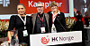 Christopher Beckham (midten) fortsetter som leder i Handel og Kontor. Samra Akhtar (t.v.) og Elisabeth Sundset (t.h.) er forbundets nestledere de neste fire årene.