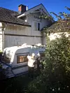 I denne campingvogna bodde de to polske arbeiderne.