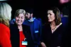 LO-leder Gerd Kristiansen og NHO-leder Kristin Skogen Lund på NHO-konferansen 2016