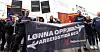 Kabinansatte streiket for høyere lønn og bedre arbeidsvilkår. Bildet er fra fra fanemarkeringen for de kabinansatte i SAS  utenfor Riksmeklerens kontor onsdag 21.08.2024.
