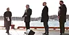 Olje- og energiminister Marte Mjøs Persen (til venstre), statsminister Jonas Gahr Støre, finansminister Trygve Slagsvold Vedum og næringsminister Jan Christian Vestre på pressekonferansen på Vippetangen.
