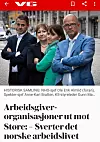 Arbeidsgiversiden angrep statsminister Jonas Gahr Støre i en VG-kronikk i fjor. (Skjermdump fra VG)