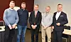 NORDISK MØTE: Fra venstre, leder i det islandske elektrikerforbundet, Kristján Snæbjarnsson, leder i EL og IT Forbundet, Geir Ove Kulseth, olje- og energiminister Terje Aasland, leder i det svenske elektrikerforbundet, Urban Petterson og leder i det finske elektroarbeiderforbundet, Sauli Vännti.