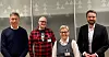 HASTEMØTE: Olje- og energiminister Terje Aasland, Bjørn Sigurd Svingen og Torhild Løkken fra Fellesforbundet, og næringsminister Jan Christian Vestre.