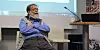 Frank Aarebrot holdt et underholdende og kunnskapsgivende foredrag om ingeniører i og utenfor LO under LO Ingeniør-konferansen.