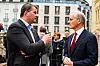 LO-lederen og Aps leder Jonas Gahr Støre hadde et nært og godt forhold. Her utenfor Stortinget.