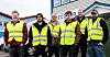 Seks av de syv som streiker i Recover i Harstad. Fra venstre: Jan Harry Sundstrøm, Mikal Stenseth, Tom Solberg, Przemyslaw Poplawski og Krzysztof Vobierski.