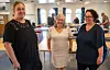 Fagforbundets Ellinor Lønnå med Brith Dybing og Hilde Langvann fra Hjelpekilden.