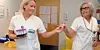 Helsefagarbeiderne Marianne Østereng og Anita Tjernes helsefagarbeider tar blodprøver rutinemessig.