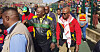VALG: President Cyril Ramaphosa (nr 2 f.v.) fra Den afrikanske nasjonalkongressen (ANC) sliter på meningsmålingene men generalsekretær Benson Ngqentsu fra SACPs Cape avdeling mener fortsatt ANC er riktig valg.