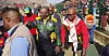 VALG: President Cyril Ramaphosa (nr 2 f.v.) fra Den afrikanske nasjonalkongressen (ANC) sliter på meningsmålingene men generalsekretær Benson Ngqentsu fra SACPs Cape avdeling mener fortsatt ANC er riktig valg.
