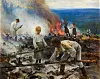 Svedjebruk eller svijordbruk betyr dyrking av matvekster på nybrente vegetasjonsområder. Jordbruksmetoden ble praktisert av skogfinner opp til begynnelsen av 1900-tallet. (Bildet er et utsnitt av maleriet «Trälar under penningen» av  Eero Järnefelt fra 1893.)