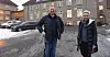 Forbundsleder Asle Aase og LO-leder Peggy Hessen Følsvik utenfor Bredtveit fengsel og forvaringsanstalt.