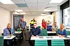 SKOLEBENKENE ER KLARE: På Herøya er man klare til å ta imot studentene. Foran f.v.: Hans Ole Dyrseth, leder prosjekt og markedskommunikasjon Fagskolen Vestfold og Telemark, Lars Ellingsen, dataingeniør i TS group, Irene Siljan Vestby, daglig leder for industriklyngen Green Industry Cluster. Bak f.v.: Svein Erik Mittet, avdelingsleder TS kompetansesenter, Jan Erik Gløersen, opplæringskoordinator for Ammoniakkfabrikk NII – Yara, Tone Skau Jonassen, prosjektleder for industriklyngen Green Industry Cluster og Jens Christian Thysted, rektor Fagskolen Vestfold og Telemark.