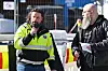 Harald Braathen er leder i Oslo Bygningsarbeiderforening og holdt appell. T.h. leder i Elektromontørenes forening Oslo og Akershus, Morten Svendsen.