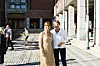 RÅDHUSET: IKT-Norge, Rambøll og Visma fikk legge frem årets IT i Praksis-rapport hos Oslo kommunes rådhus. Her er IKT-Norges Heidi Austlid og Oslos ordfører Marianne Borgen ute en tur i torsdagens morgensol.