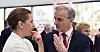 Jonas Gahr Støre i samtale med sin danske kollega, Mette Frederiksen.