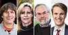FRYKTER LÆRERFLUKT: Fra venstre lærer og hovedtillitsvalgt for SL i Bergen, Rune Nielsen, lærer og fylkesleder for SL i Finnmark, Berit Hågensen, professor emeritus Karl Øyvind Jordell ved institutt for pedagogikk ved Universitetet i Oslo og andre nestleder i Utdannings – og forskningskomiteen på Stortinget, Torstein Tvedt Solberg. (AP)