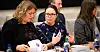 Elisabeth Steen i NTL Nav og leder i NTL, Kjersti Barsok under høringen i Stortinget.