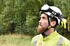 HAR OVERSIKT: Jostein Sandvåg Nymo holder oversikten på bakken. Han er fungerende arbeidsleder på stolpejobben på Stovner denne septemberdagen.