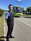 GLAD: Joakim Hagen brenner for buss, og vil ikke se sin egen bransje gå under.