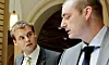 IKKE HELT ENIGE: KrFs Kjell Ingof Ropstad (t.v.) sier han ser fram til for handlinger med arbeidsminister Robert Eriksson og regjeringa. KrF er skeptisk til forslaget om å åpne opp for midlertidige ansettelser 'på generelt grunnlag', og vil holde igjen.