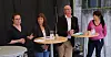 FRONTFAGSDEBATT: Panelet er samstemt i at det er tid for å samle seg om frontfaget. Fra venstre: NTL-leder Kjersti Barsok, nestleder i LO Stat, Lise Olsen, statens personaldirektør Gisle Norheim, og Spekter-direktør Anne-Kari Bratten.