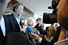 Mette Nord (th), forhandlingsleder i KS Per Kristian Sundnes og Ragnhild Lied fra Unio ble til slutt enige om et anbefalt resultat.