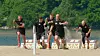 HER SMALT DET: I duell med snøbrettkjører Stian Sivertzen fikk Bryhn en skade som hemmet han i videre konkurranse.