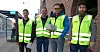 De gule streikevestene er på. Fra venstre ser vi Raymond Kjøsnes, Pål Sture Nilsen, Erik Sagmo og Fredrik Vanebo.
