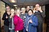RENHOLDERE OG TILLITSVALGTE: Gleden sto i taket blant renholdere og NTL-tillitsvalgte da forliket var ferdig forhandlet og renholderne var sikret pensjon og jobb. F.v. Guro Vadstein, Ann Berit Sagedal, Synnøve Søraa, Eirin Enoksen, Hans Røer, Jorunn Røberg og Ove Gamst.