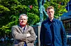 Lars Mamen (til venstre) i Fair Play Bygg er glad for støtten fra Fellesforbundets Christian Justnes.