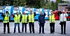 Bussjåførene ved Norgesbuss Ekspress på Rommen i er kampklare fra første streikedag. Der er det full oppslutning om kravet om høyere lønn. Fra venstre Carlos Nunez, Ole-Arnstein Røang, Rune Hanssen, John Arild Hole, Isam Wabi Bakir, Per ole Melgård og Habte Kebreab.