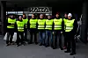 I STREIK: Noen av montørene som fra i dag ikler seg gule vester. F.h. Rune Nordalen, Gunnar Magnesssen,  Robert Lund, Jarl Antonsen, Frode Larsen, Magne Granøien, Niklas Strømmen, Lars Aunemo og  Jørgen Kvernrød.